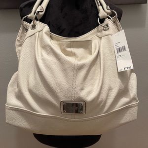 NWT NINE WEST HOBO Handbag IVORY 1325208 orig $79